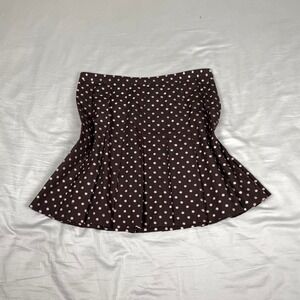 Vintage y2k INC brown & pink polka dots pleated short skirt